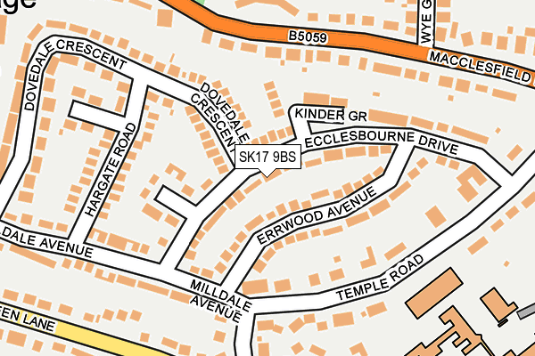 SK17 9BS map - OS OpenMap – Local (Ordnance Survey)