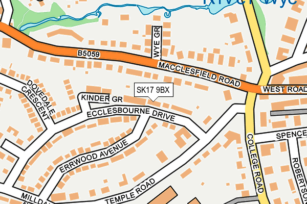 SK17 9BX map - OS OpenMap – Local (Ordnance Survey)