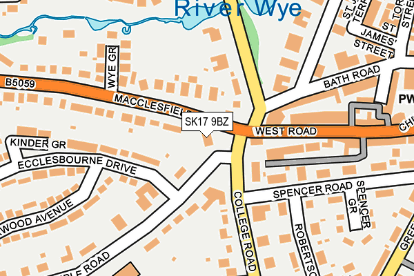 SK17 9BZ map - OS OpenMap – Local (Ordnance Survey)