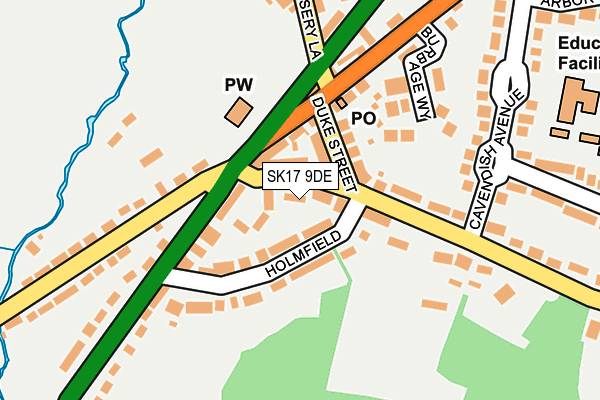 SK17 9DE map - OS OpenMap – Local (Ordnance Survey)