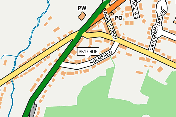 SK17 9DF map - OS OpenMap – Local (Ordnance Survey)