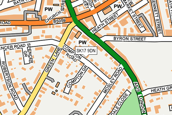 SK17 9DN map - OS OpenMap – Local (Ordnance Survey)