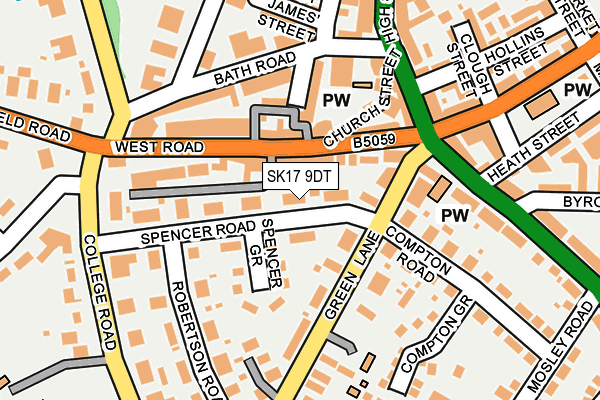 SK17 9DT map - OS OpenMap – Local (Ordnance Survey)