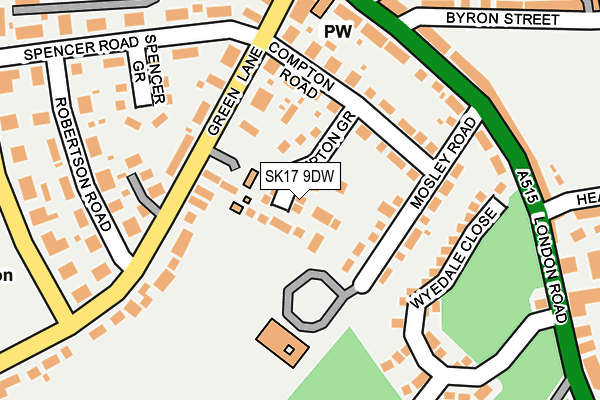 SK17 9DW map - OS OpenMap – Local (Ordnance Survey)