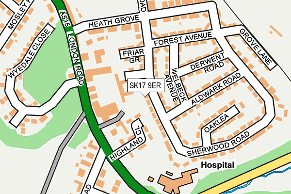 SK17 9ER map - OS OpenMap – Local (Ordnance Survey)