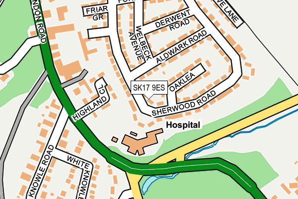 SK17 9ES map - OS OpenMap – Local (Ordnance Survey)