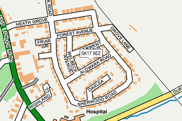 SK17 9EZ map - OS OpenMap – Local (Ordnance Survey)