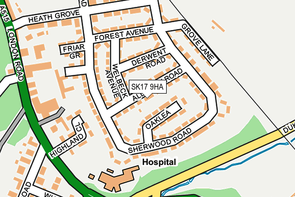 SK17 9HA map - OS OpenMap – Local (Ordnance Survey)