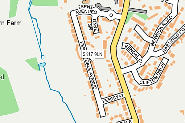 SK17 9LN map - OS OpenMap – Local (Ordnance Survey)
