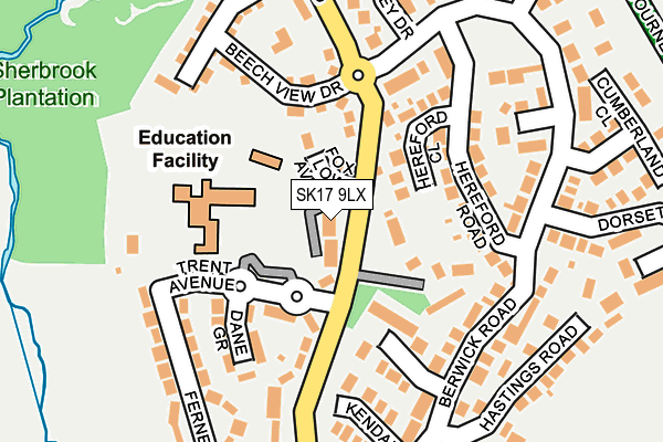 SK17 9LX map - OS OpenMap – Local (Ordnance Survey)