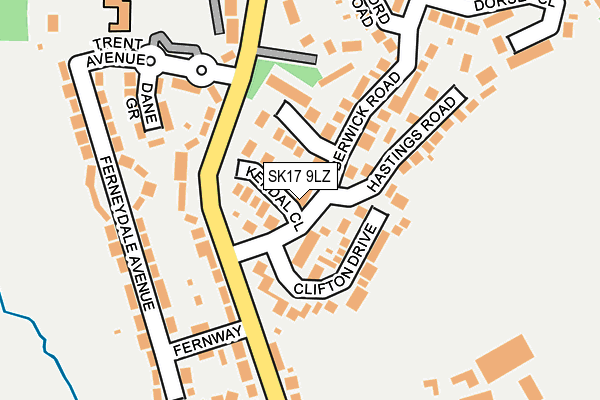 SK17 9LZ map - OS OpenMap – Local (Ordnance Survey)