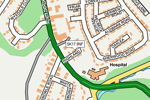 SK17 9NF map - OS OpenMap – Local (Ordnance Survey)