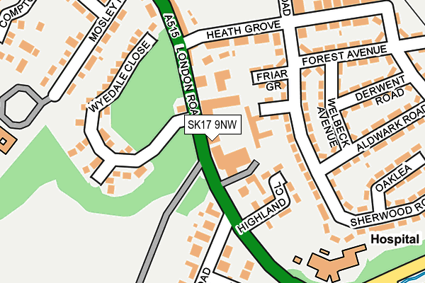 SK17 9NW map - OS OpenMap – Local (Ordnance Survey)