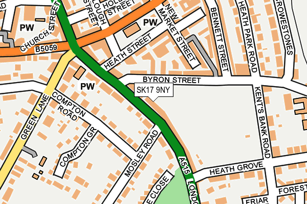 SK17 9NY map - OS OpenMap – Local (Ordnance Survey)