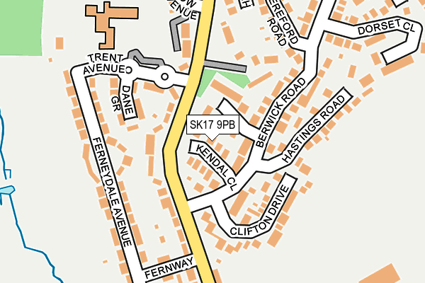 SK17 9PB map - OS OpenMap – Local (Ordnance Survey)