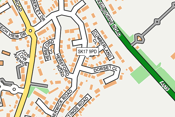 SK17 9PD map - OS OpenMap – Local (Ordnance Survey)