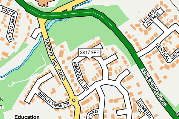 SK17 9PF map - OS OpenMap – Local (Ordnance Survey)
