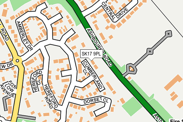 SK17 9PL map - OS OpenMap – Local (Ordnance Survey)