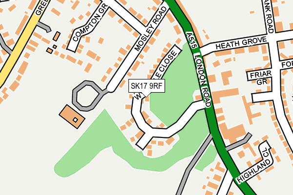 SK17 9RF map - OS OpenMap – Local (Ordnance Survey)