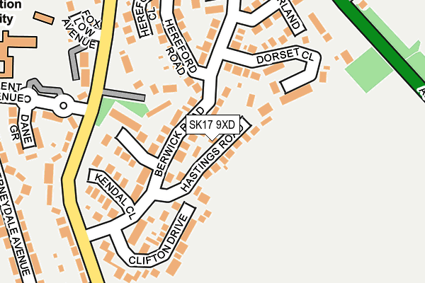 SK17 9XD map - OS OpenMap – Local (Ordnance Survey)