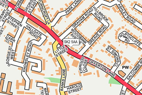 SK2 5AA map - OS OpenMap – Local (Ordnance Survey)