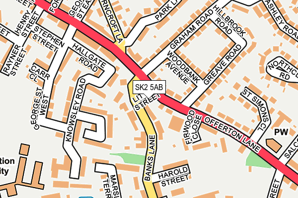 SK2 5AB map - OS OpenMap – Local (Ordnance Survey)