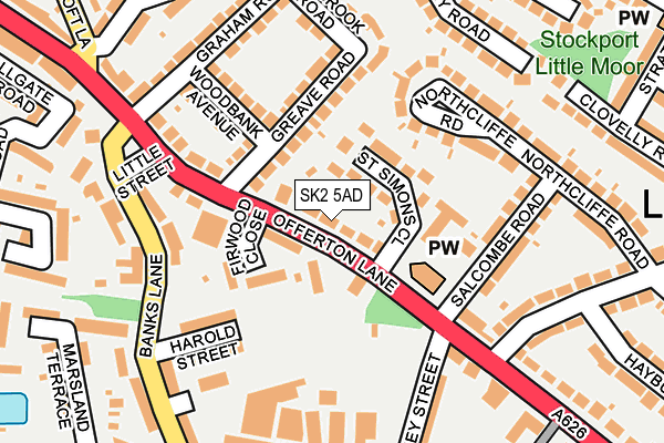 SK2 5AD map - OS OpenMap – Local (Ordnance Survey)