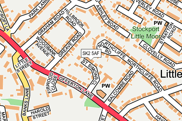 SK2 5AF map - OS OpenMap – Local (Ordnance Survey)
