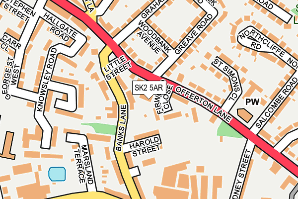 SK2 5AR map - OS OpenMap – Local (Ordnance Survey)