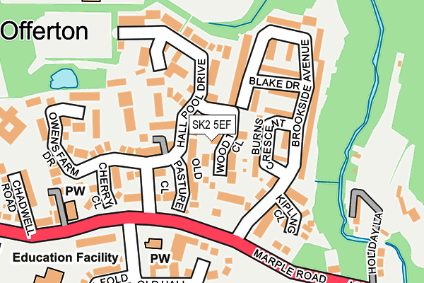 SK2 5EF map - OS OpenMap – Local (Ordnance Survey)