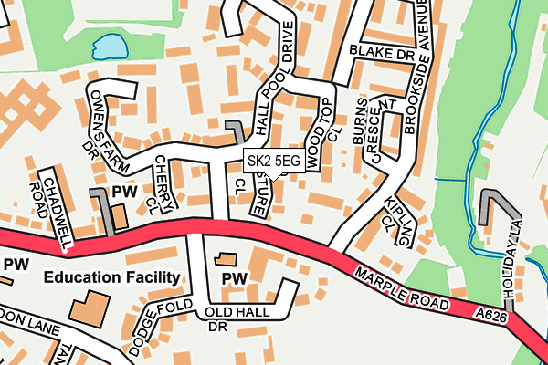 SK2 5EG map - OS OpenMap – Local (Ordnance Survey)