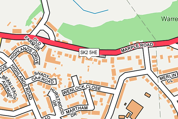 SK2 5HE map - OS OpenMap – Local (Ordnance Survey)