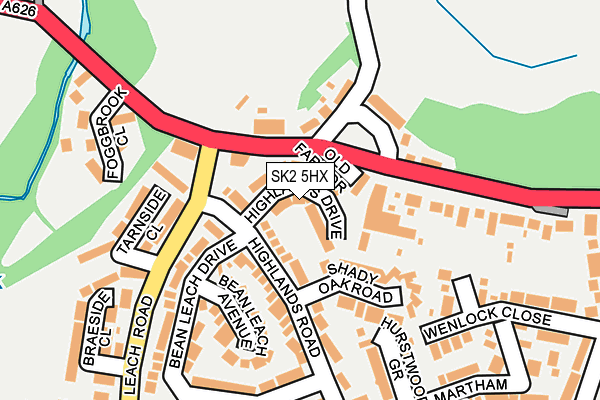 SK2 5HX map - OS OpenMap – Local (Ordnance Survey)