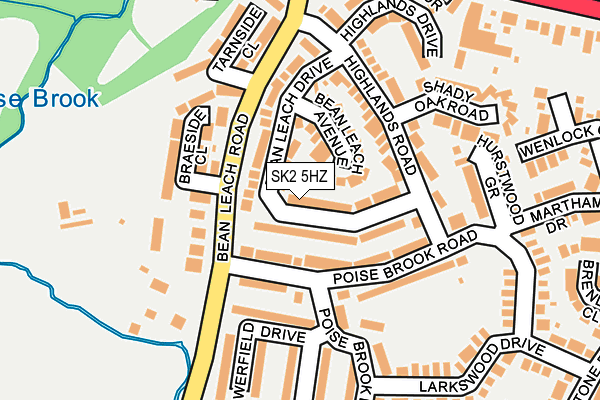 SK2 5HZ map - OS OpenMap – Local (Ordnance Survey)