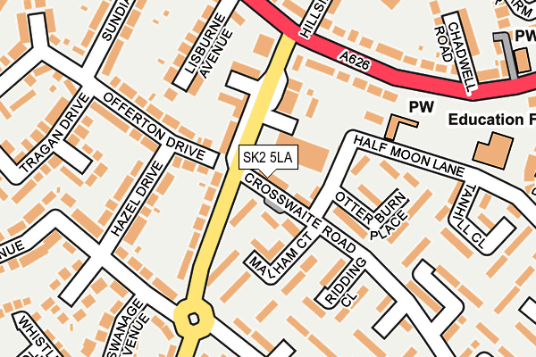 SK2 5LA map - OS OpenMap – Local (Ordnance Survey)