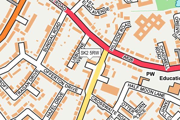 SK2 5RW map - OS OpenMap – Local (Ordnance Survey)