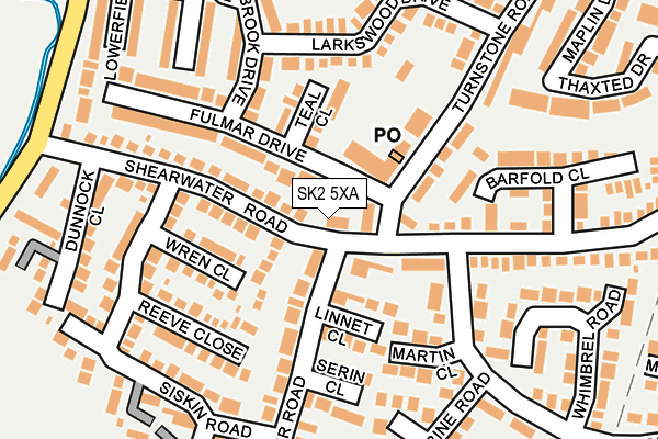 SK2 5XA map - OS OpenMap – Local (Ordnance Survey)