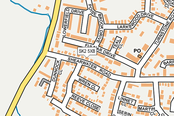 SK2 5XB map - OS OpenMap – Local (Ordnance Survey)