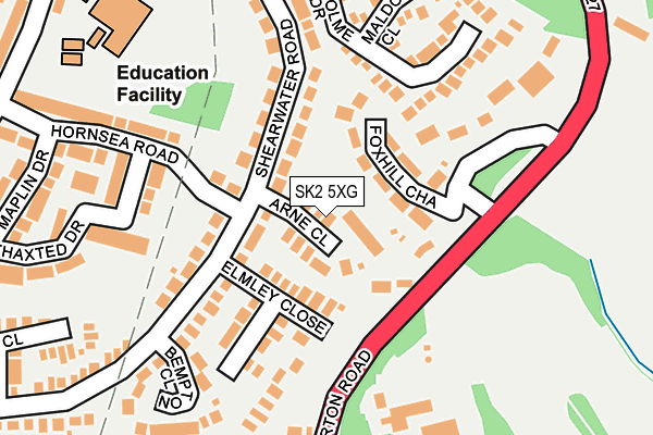 SK2 5XG map - OS OpenMap – Local (Ordnance Survey)