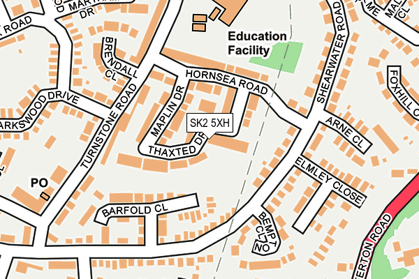 SK2 5XH map - OS OpenMap – Local (Ordnance Survey)