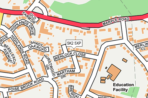 SK2 5XP map - OS OpenMap – Local (Ordnance Survey)