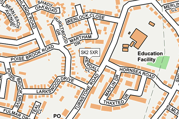 SK2 5XR map - OS OpenMap – Local (Ordnance Survey)