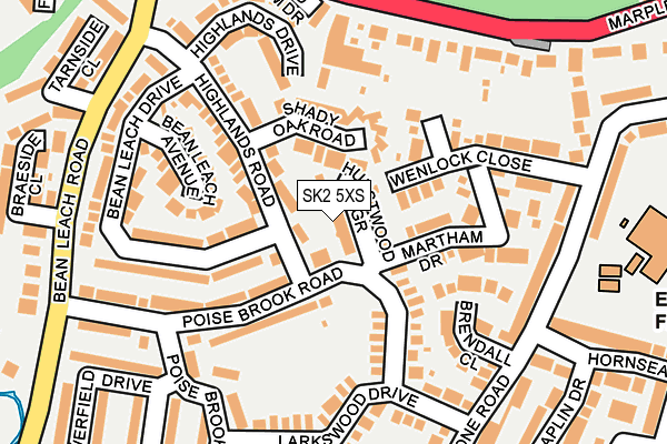 SK2 5XS map - OS OpenMap – Local (Ordnance Survey)