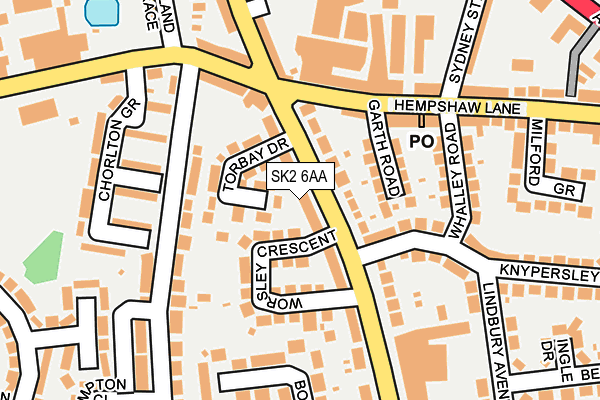 SK2 6AA map - OS OpenMap – Local (Ordnance Survey)