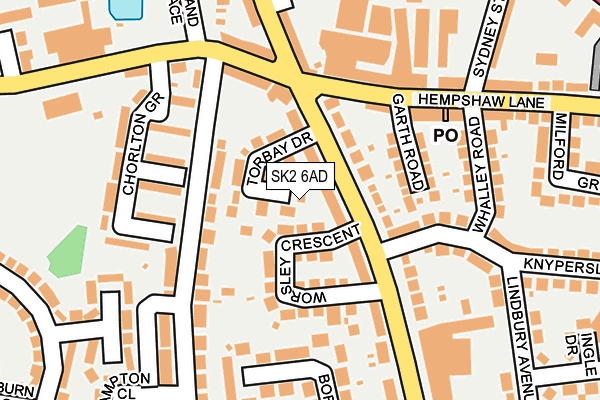 SK2 6AD map - OS OpenMap – Local (Ordnance Survey)