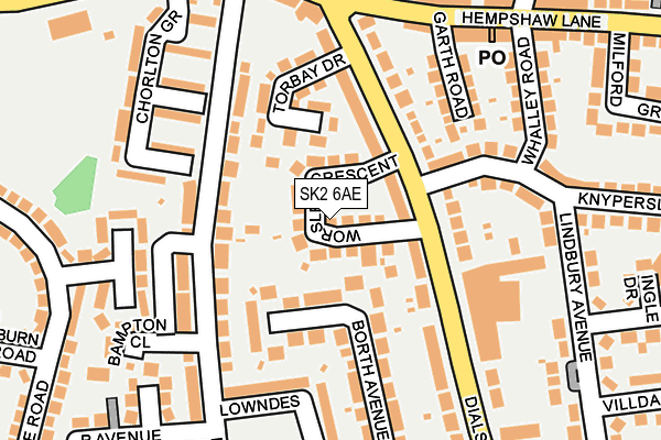 SK2 6AE map - OS OpenMap – Local (Ordnance Survey)