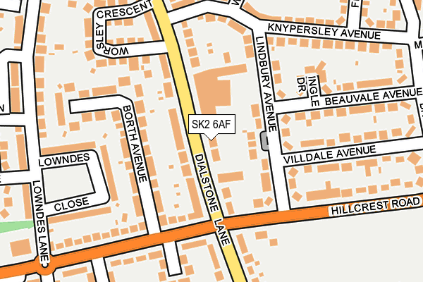 SK2 6AF map - OS OpenMap – Local (Ordnance Survey)