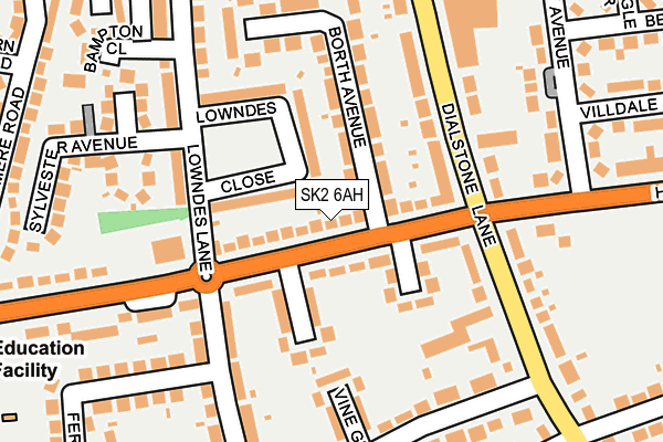 SK2 6AH map - OS OpenMap – Local (Ordnance Survey)