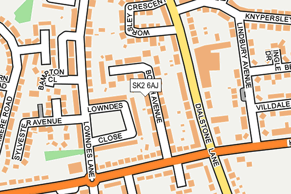 SK2 6AJ map - OS OpenMap – Local (Ordnance Survey)