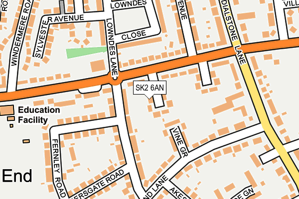SK2 6AN map - OS OpenMap – Local (Ordnance Survey)